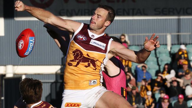 Brisbane’s Josh Walker in action against Hawthorn. Picture: Chris Kidd