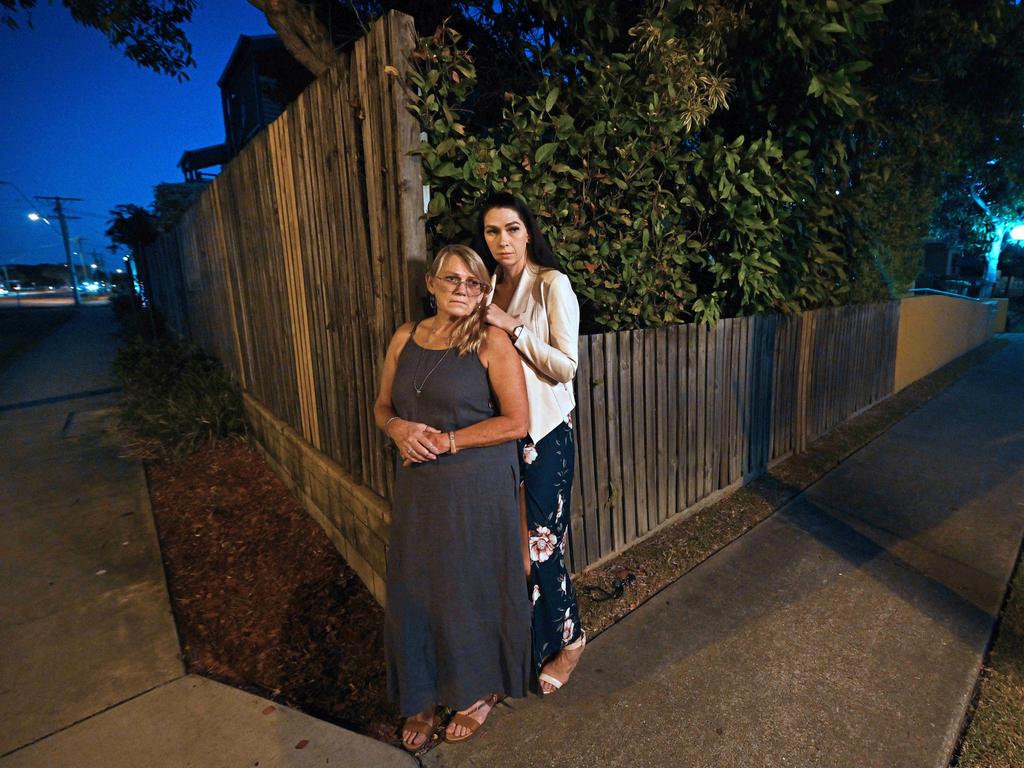 07/2021: Murder victim Shandee Blackburn’s mother Vicki Blackburn and sister Shannah Blackburn, around the time and at the site of her murder on the corner of Juliet St and Boddington St in Mackay, QLD. Pics taken for Hedley Thomas podcast Lyndon Mechielsen/The Australian