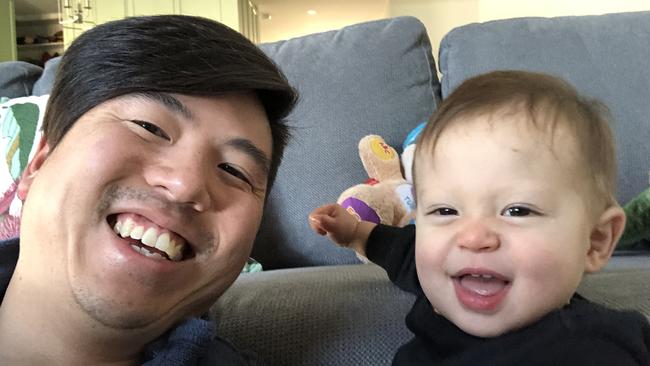 The Unilever employee took advantage of the generous policy after son Austin was born. Picture: Supplied