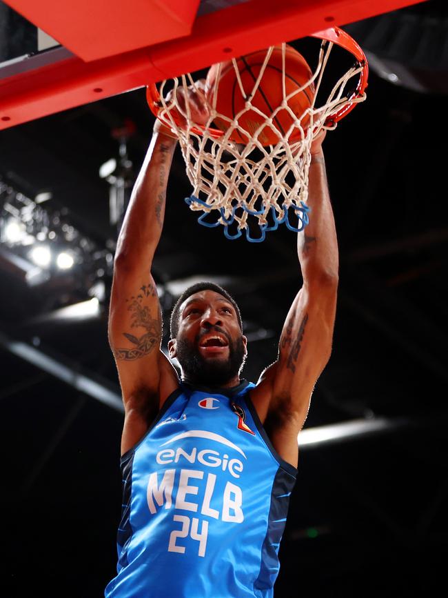 Marcus Lee hammers one down in the ‘Gong. Picture: Getty Images