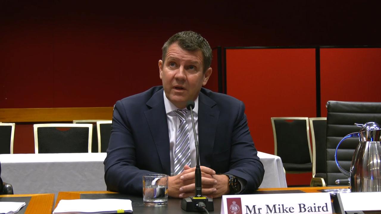 Mike Baird at Barangaroo inquiry on Friday.