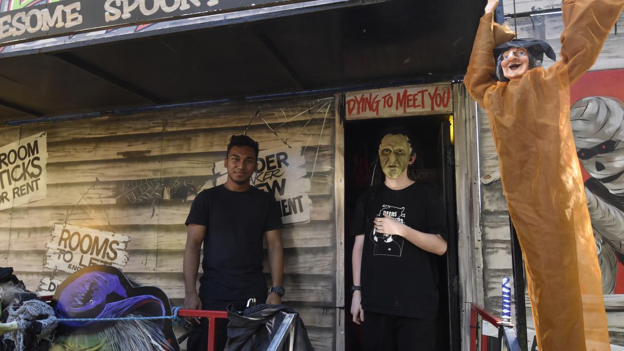 Arafin Rahat Talukdar and a monster at the haunted house.