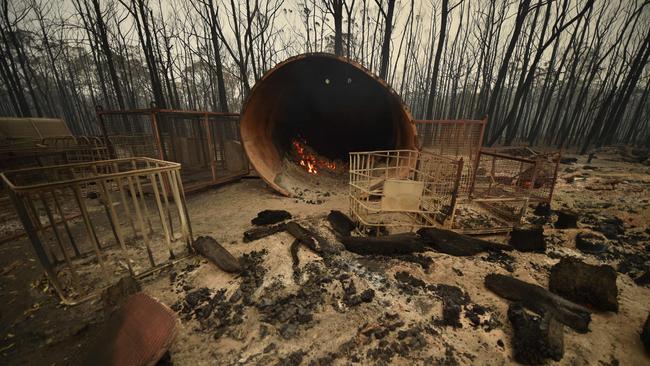 The aftermath of the January 2020 bushfires in the Kangaroo Valle. Picture: Peter Parks, AFP