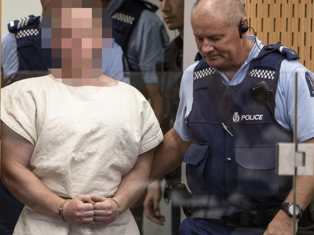 There was heavy security inside the court for the accused killer’s brief appearance. Picture: New Zealand Herald Mark Mitchell