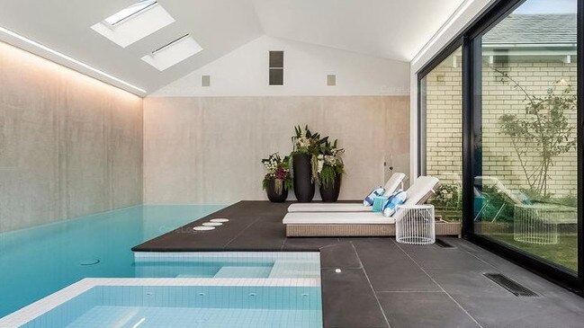 The home’s impressive indoor pool.