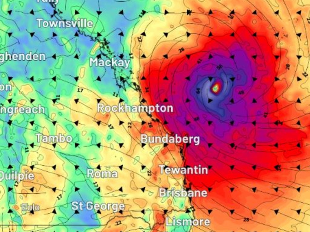 Tropical Cyclone Alfred formed into a category three monster overnight, but is now a category four system. Picture: Weatherzone