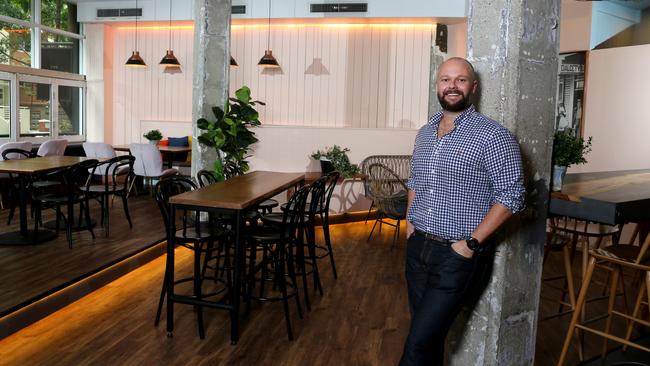 Mic Uebergang at his Dalgety Public House restaurant and bar at Teneriffe. Picture: David Clark/AAP