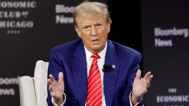 Donald Trump at the Economic Club of Chicago. Picture: AFP.