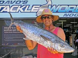 GOTCHA: Yak angler Dave McGregor tempted this spanish mackerel with a trolled pilchard while paddling his kayak off Teewah on the Noosa North Shore. Picture: www.fishingnoosa.com.au