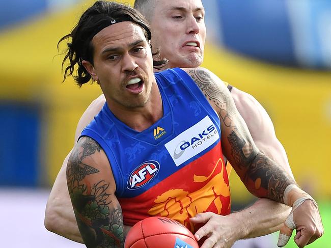 Allen Christensen in action for the Lions last year. Picture: AAP