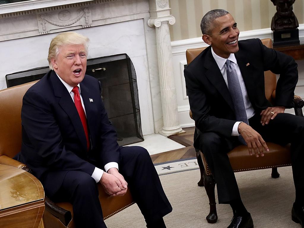 The then president-elect when he met with President Barack Obama in the Oval Office after he won. Picture: Win McNamee/Getty Images/AFP