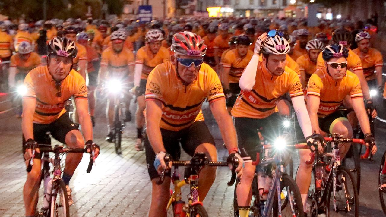 Riders at the start of the event at 6am. (AAP Image/Dean Martin)