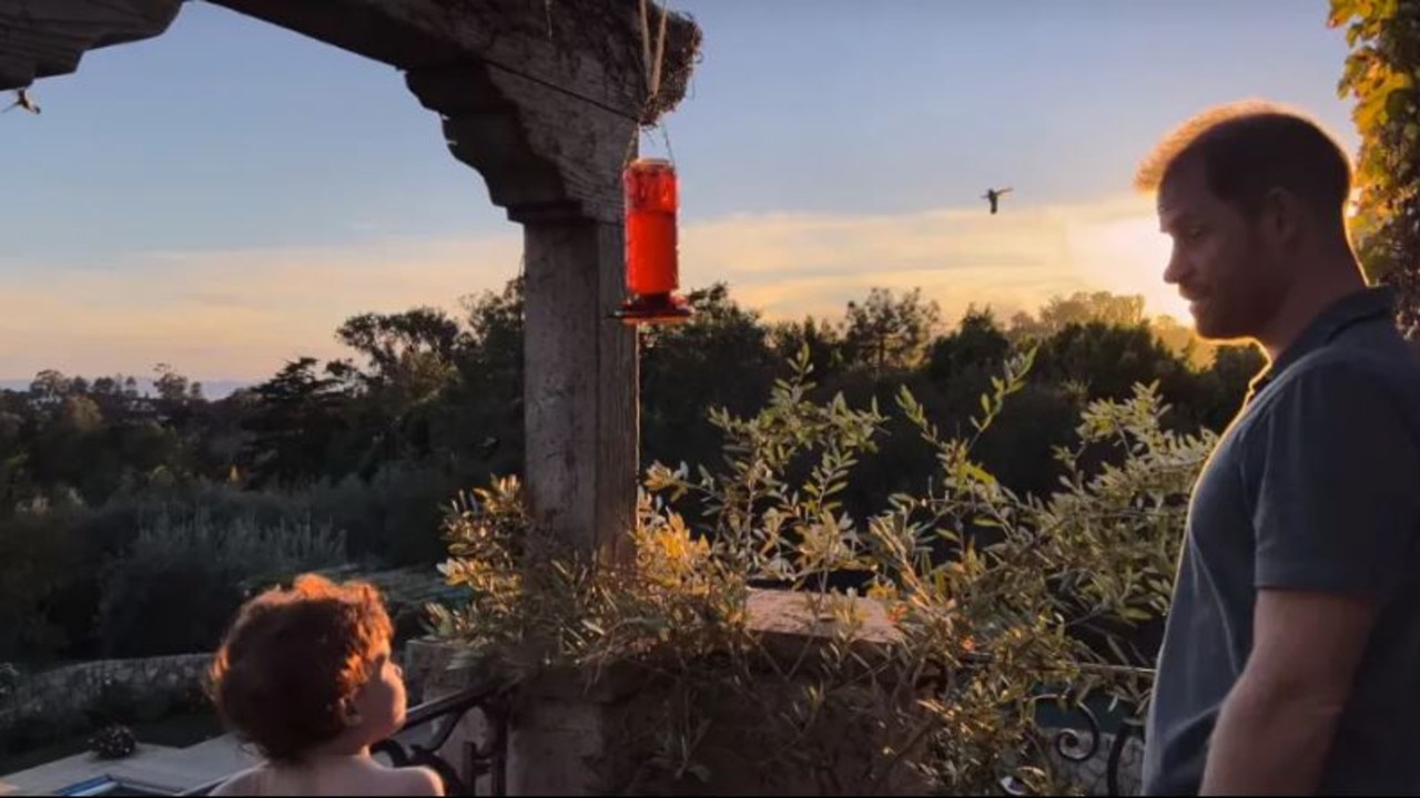 The Sussexes have a hummingbird feeder on their balcony.