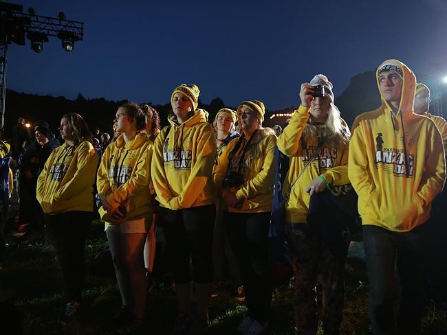 Pilgrims ... Australians at the Anzac Day dawn service at Anzac Cove in Gallipoli. Picture: Ella Pellegrini