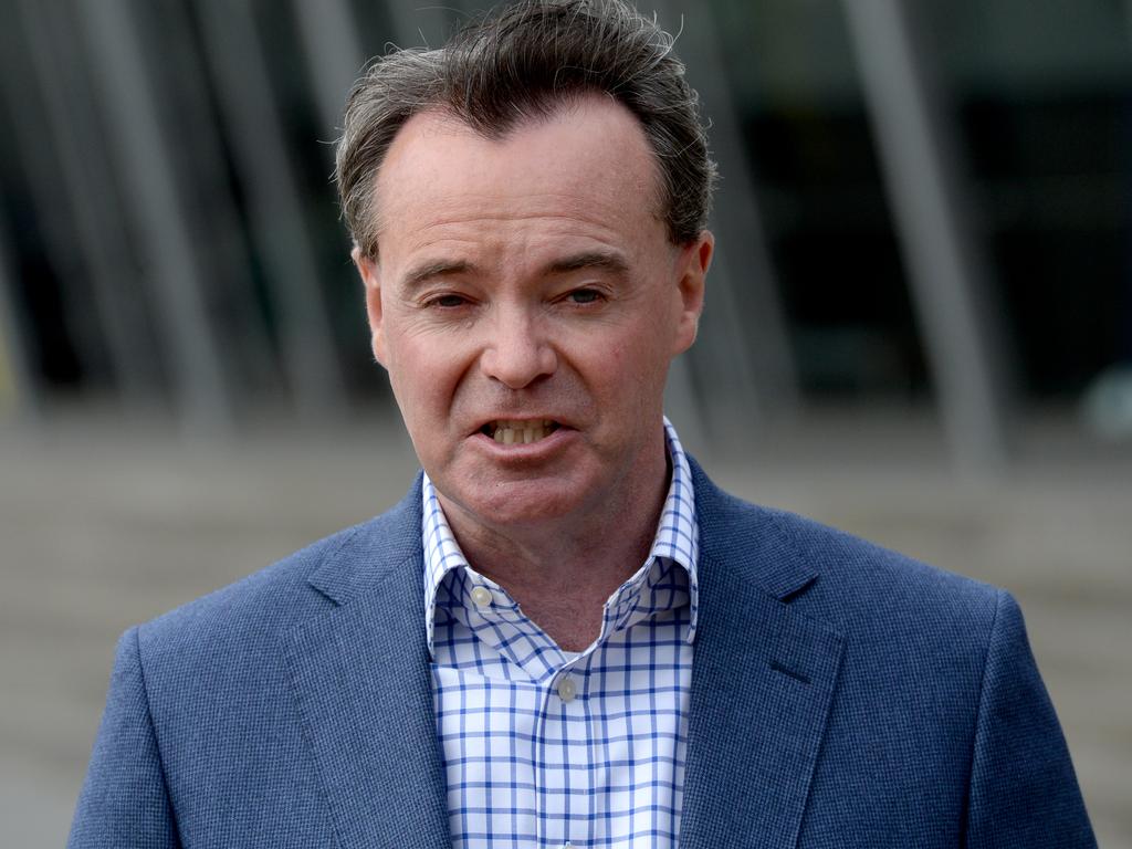 Victorian Opposition Leader Michael O'Brien after getting his Covid vaccination at the Melbourne Convention and Exhibition Centre. Picture: Andrew Henshaw