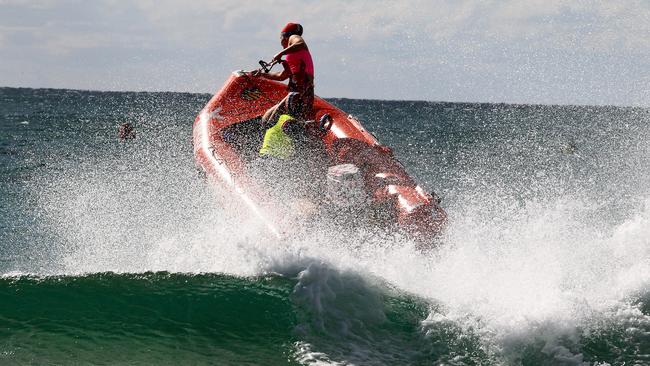 Point Lookout Surf Lifesaving Club’s Sandra Middleton and Tammy Hagan at the Australian IRB Championships. Picture: Mike Batterham