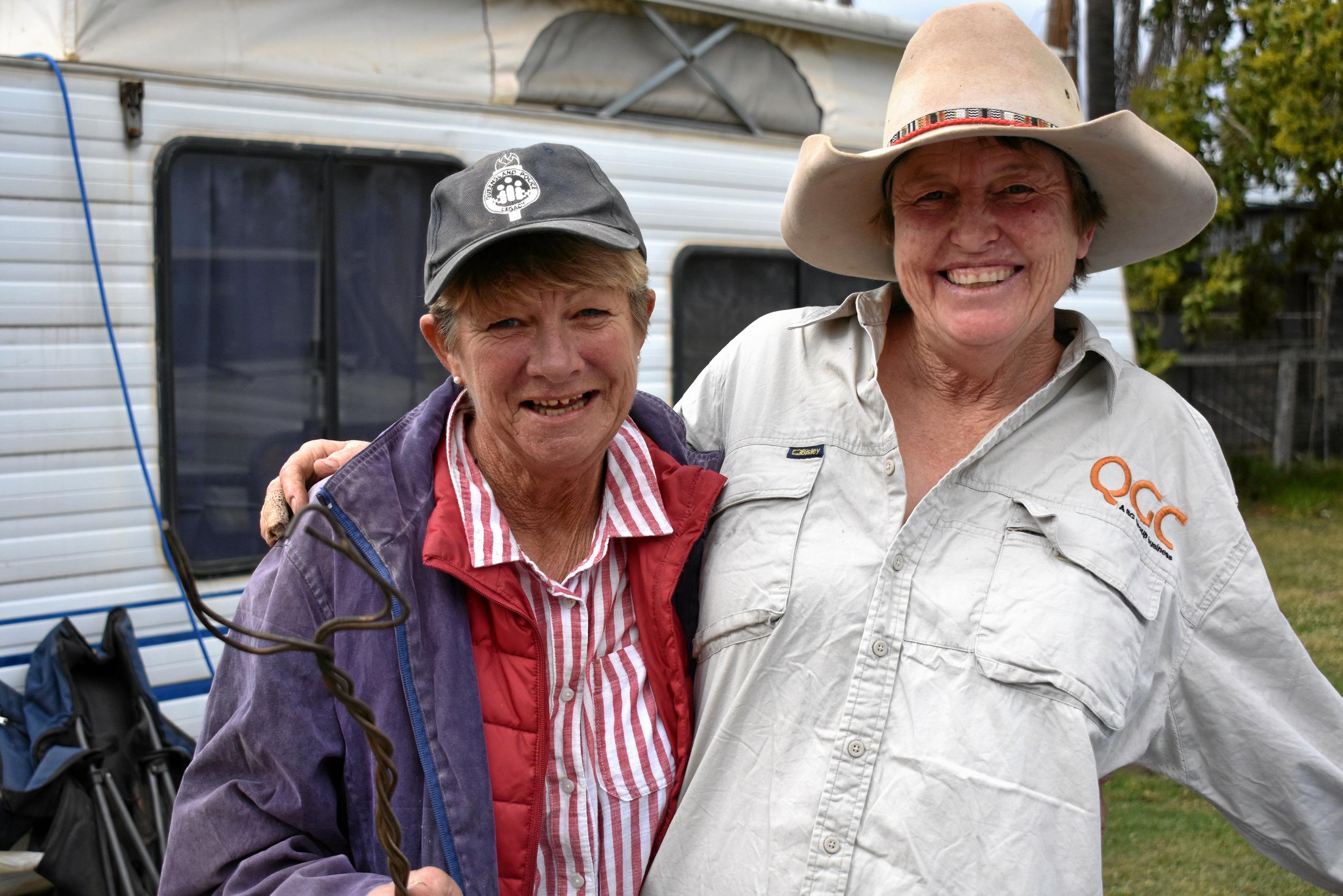 Lib McEwan and Lynne Jones at Injune's Biggest Morning Tea. Picture: Ellen Ransley