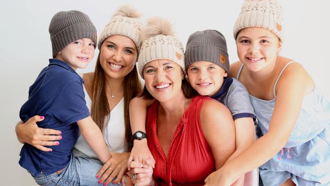 Anne Callander, with Archie, 8, Madison, 21, Anne, Digger, 10, and Indiana, 11.