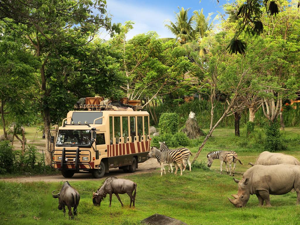 <h2><strong>Get wild at the Bali Safari &amp; Marine Park</strong></h2><p>A wildlife park with 4x4 safaris and Africa-style lodges, this attraction offers families the chance to get up-close with zebras, lions and rhinos on a safari-style journey through the jungle. The park is home to more than 100 species, including the endangered Sumatran tiger, Komodo dragon and orangutan. Picture: Bali Safari Marine Park</p><p class="button-common"><a title="https://klook.prf.hn/click/camref:1011lSLfA/pubref:ESC--evergreen--/destination:https://www.klook.com/en-AU/activity/170-bali-safari-and-marine-park-bali/" href="https://klook.prf.hn/click/camref:1011lSLfA/pubref:ESC--evergreen--/destination:https://www.klook.com/en-AU/activity/170-bali-safari-and-marine-park-bali/" target="_blank" data-cta="https://klook.prf.hn/click/camref:1011lSLfA/pubref:ESC--evergreen--/destination:https://www.klook.com/en-AU/activity/170-bali-safari-and-marine-park-bali/" data-editable="true">Book here</a></p>