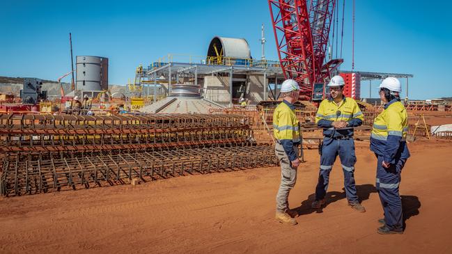 Workers at Liontown Resources’ Kathleen Valley project in Western Australia.