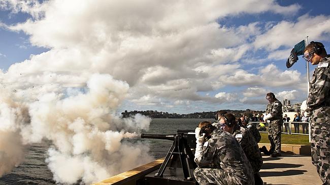 Sailors firing a Three Pound Saluting Gun at Garden Island. Picture: Supplied