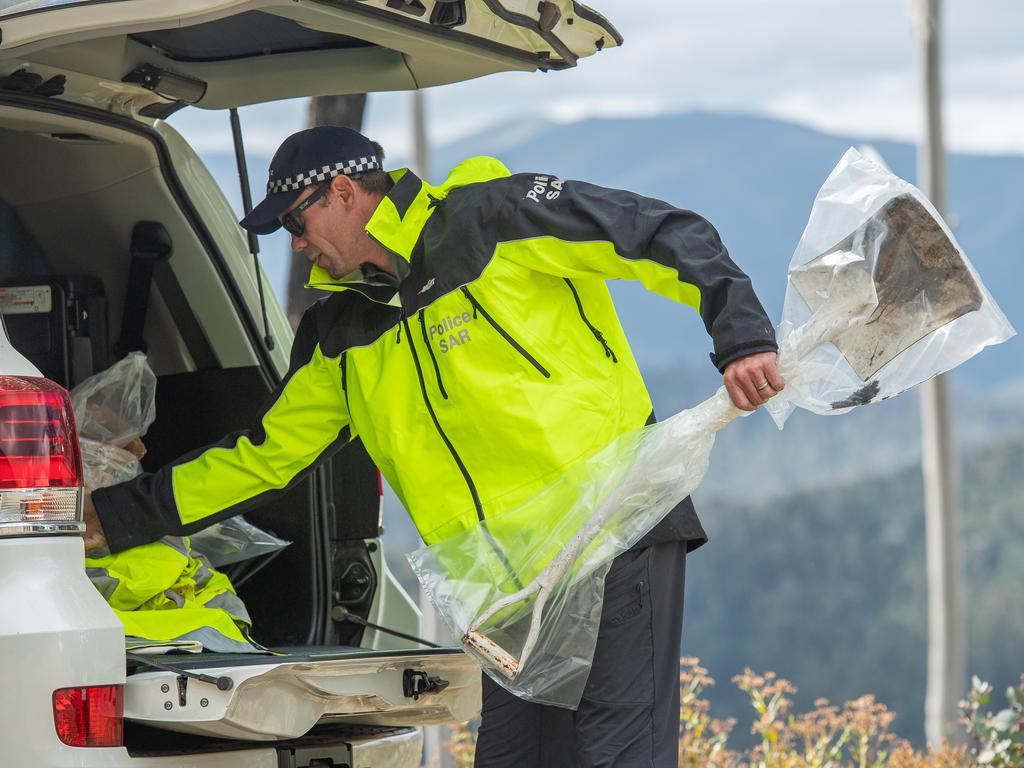 Detectives found two shovels in thick bush off the Great Alpine Road and sent them off to be forensically examined. Picture: Jason Edwards