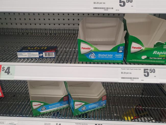 The paracetamol section was cleared.