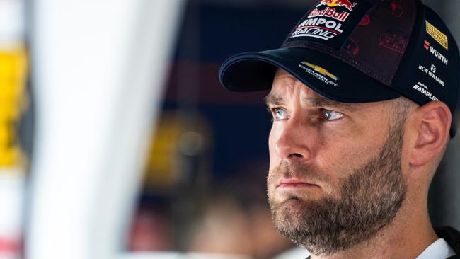 Shane van Gisbergen’s dream to chase down Brodie Kostecki in the fight for the Supercars championship was crushed on the opening lap. Picture: Getty Images