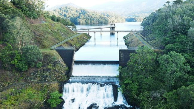 The Copperlode Dam, also known as Lake Morris, is Cairns' main water supply, spilling over into Freshwater Creek in the Redlynch Valley. Picture: Brendan Radke