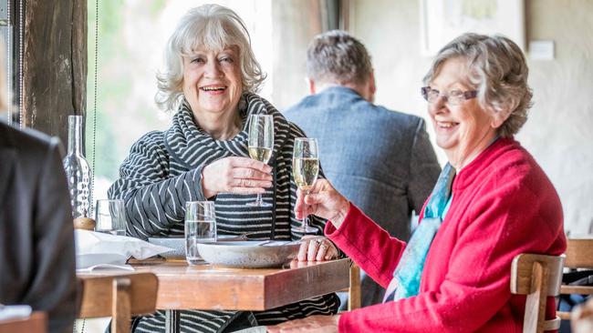 Lifetime friends who lunch Julie Martin and Glenyce Dean. Picture: Tim Carrafa