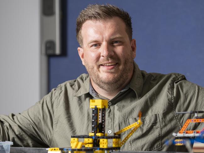 PLEASE NOT EMBARGOED FOR Australia's Best Teachers series.  STEM specialist teacher Daniel Edwards Montello Primary School. Daniel's work as a STEM teacher and in developing the school's Makerspace saw him receive a Teaching Fellowship last year. The school has now expanded their space for STEM learning. Daniel is in the process of founding the STEM Education organisation GreenSTEM education which will establish the Tasmanian Electric Vehicle Challenge.  Picture Simon Sturzaker