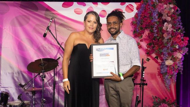 Excellence in Early Career award winner Stuart Yiwarr McGrath. The 2025 NT Nursing and Midwifery Excellence Awards were held at Mindil Beach Casino Resort, Darwin, on May 10. Picture: Supplied/Georgia Politis.