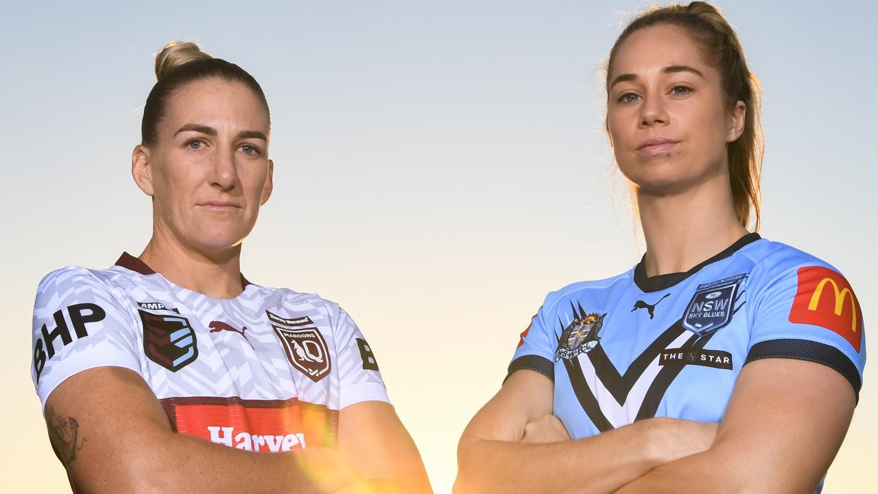 2021 Women's State of Origin Rugby League Captains, Ali Brigginshaw of Queensland and Kezie Apps of NSW. Picture: NRL Photos/Nathan Hopkins