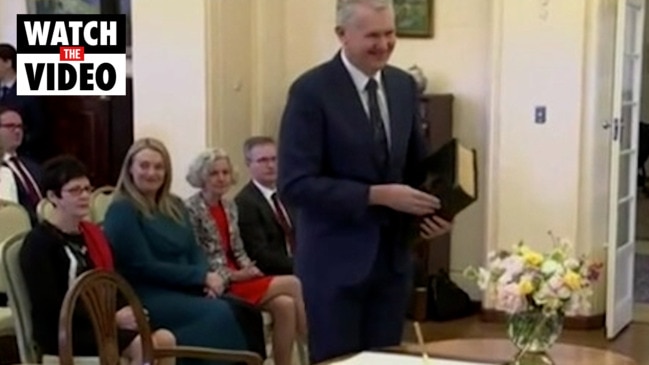 Albo's girlfriend giggles at MP's enormous bible