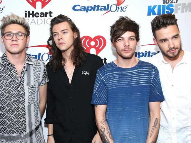 Niall Horan, Harry Styles, Louis Tomlinson and Liam Payne during their One Direction days. Picture: Getty Images for iHeartMedia