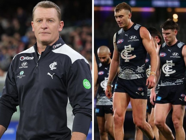 Michael Voss and the Blues are under increasing pressure. Photos: Getty Images