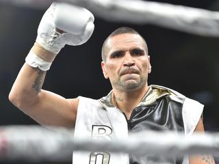 Anthony Mundine prior to the start of the Boxing fight night between Anthony Mundine and Danny Green at the Adelaide Oval in Adelaide, Friday, Feb. 3, 2017.  (AAP Image/David Mariuz) NO ARCHIVING, EDITORIAL USE ONLY