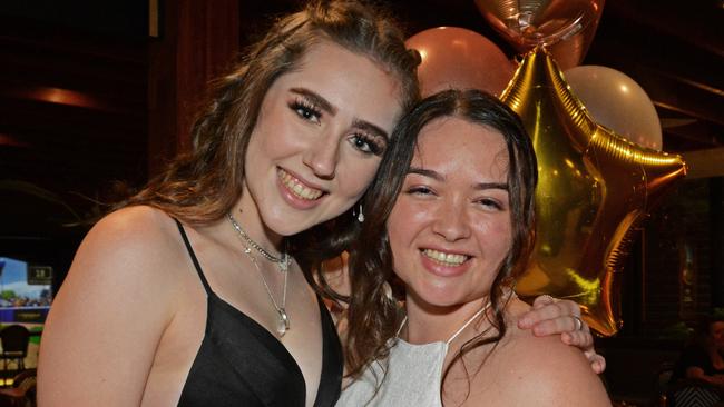 Abbey Harris and Skye Sawers at The Ark black tie charity ball at Parkwood Village. Picture: Regina King