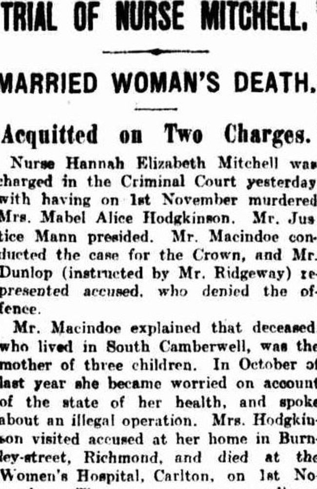 Nurse Hannah Mitchell: Melbourne’s most notorious woman | news.com.au ...