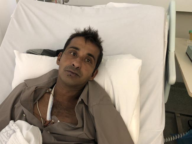 Mr Deo in hospital.