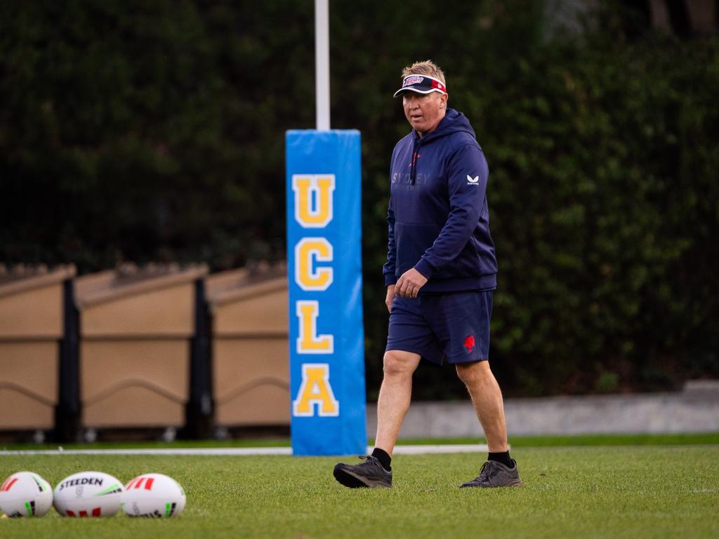 The Roosters have been training at UCLA as they prepare for their clash against Brisbane in the Las Vegas double header.