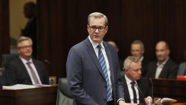 Treasurer Michael Ferguson delivers the 2024 Tasmanian State Budget. Picture: Nikki Davis-Jones