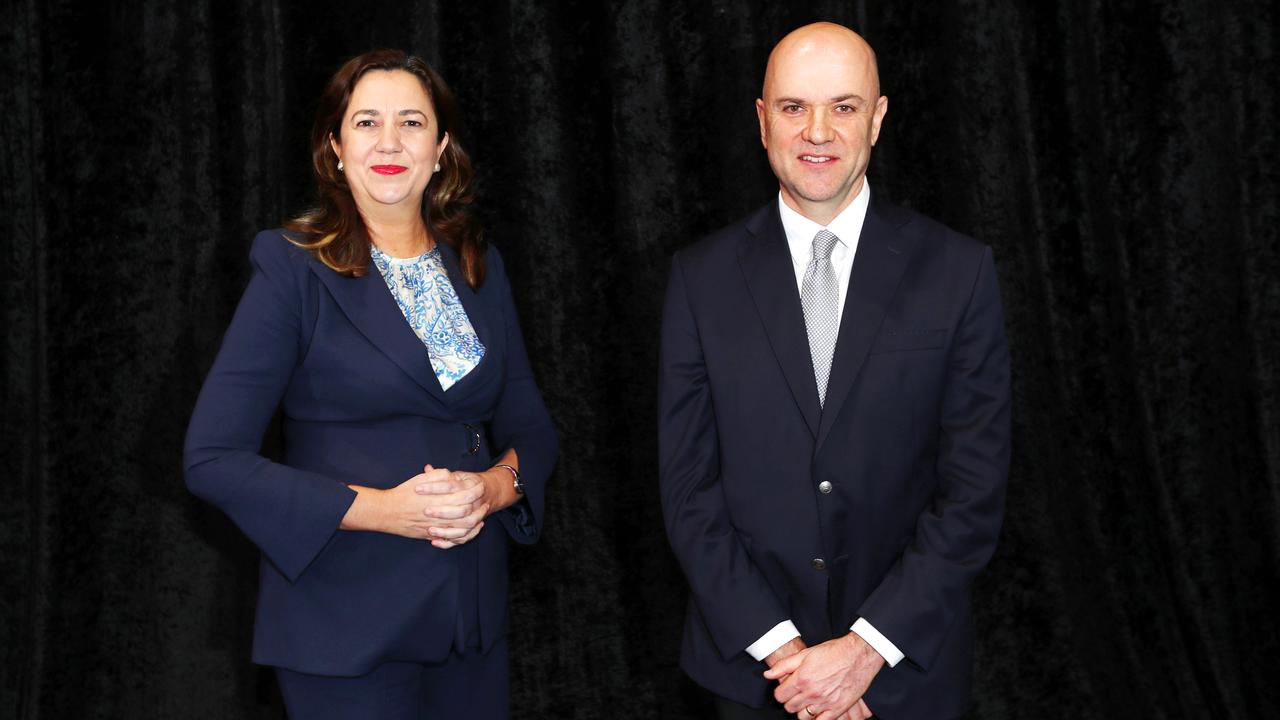 Premier Annastacia Palaszczuk and Dr John Gerrard. Picture: Nigel Hallett