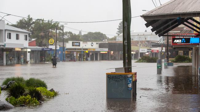 Flooding in Byron Bay on Wednesday. Picture: NCA NewsWire / Danielle Smith