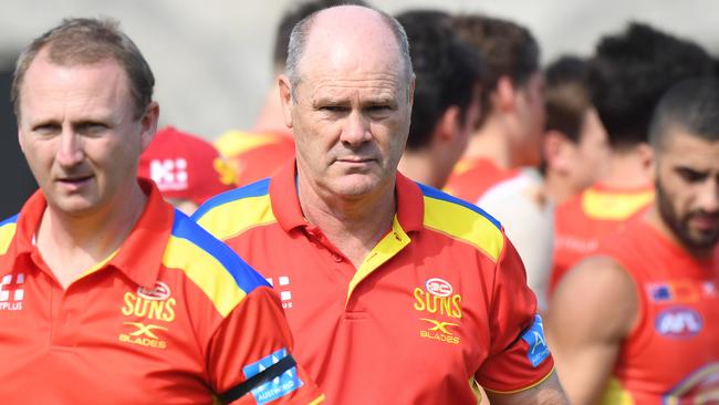 Rodney Eade of the Gold Coast Suns at 3/4 time during the round 8 match between the Gold Coast Suns and Port Adelaide Power at Jiangwan Stadium in Shanghai, China, Sunday, May 14, 2017. (AAP Image/Tracey Nearmy) NO ARCHIVING, EDITORIAL ONLY