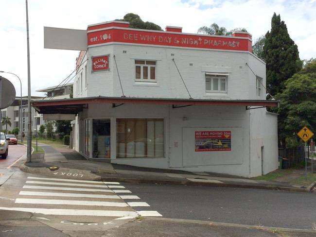 A former late night pharmacy on the corner of Pittwater Rd and Dee Why Pde, Dee Why would be demolished to make way for the seniors living extension. Picture: Manly Daily