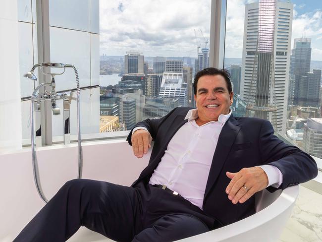 14-10-21 - Ian Malouf with his record breaking $60 Million apartment in Sydney. PIC Ryan Osland