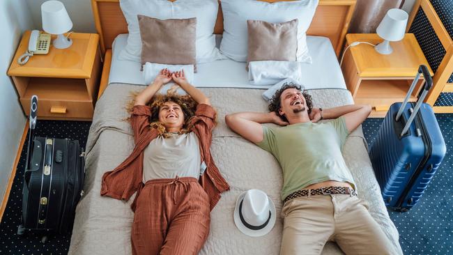 Did this travelling couple order a pillow off the pillow menu?