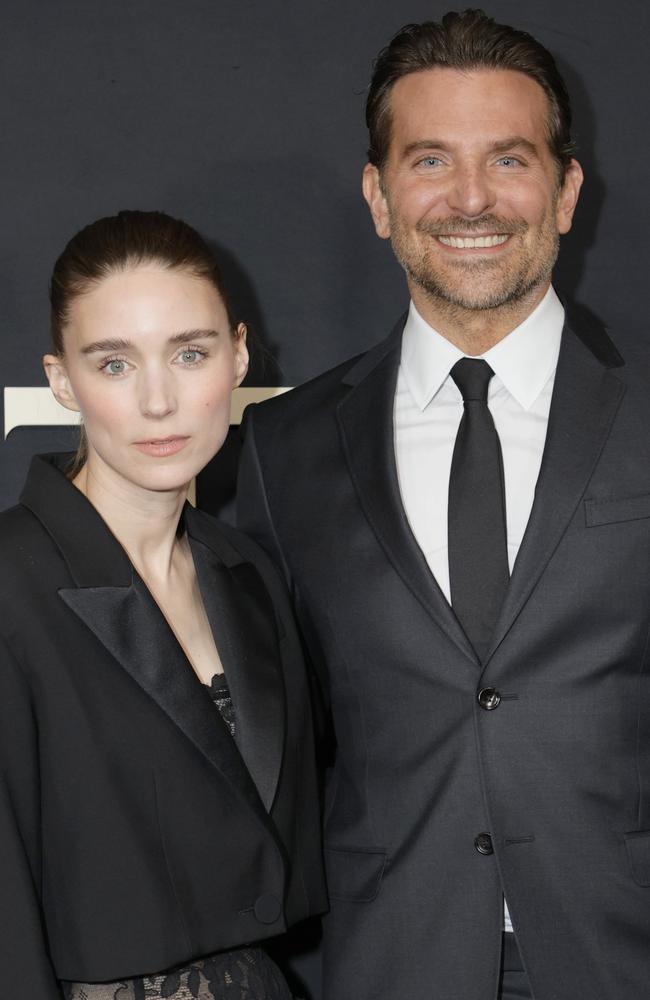 Co-stars Rooney Mara and Bradley Cooper posed together on the red carpet. Picture: Getty Images.