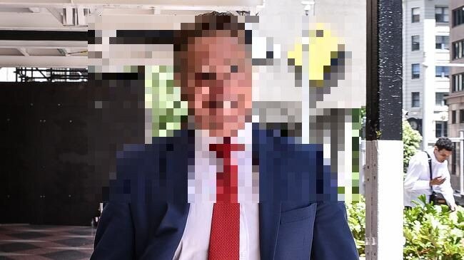 A pixelated image of a former real estate agent from the Sutherland Shire who is on trial for child sex offences in July 2023.